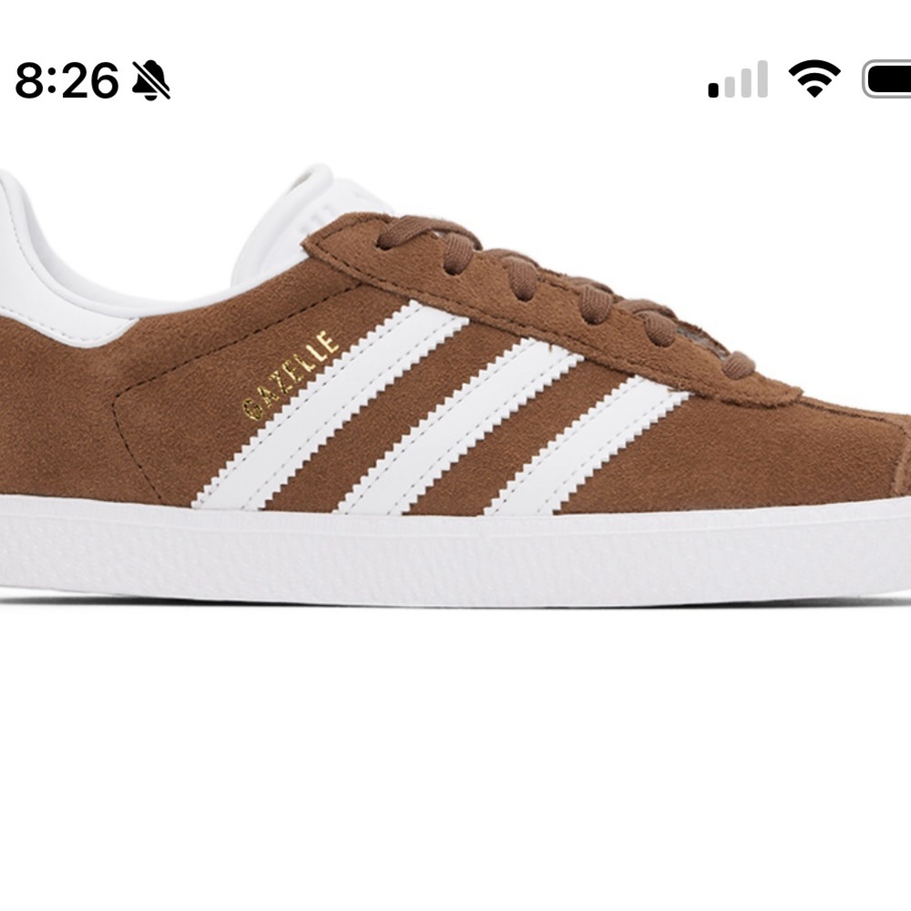 Toddler Adidas Gazelle Brown and White Sneakers